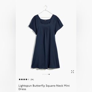 Lightspun Butterfly Square-Neck Mini Dress in Dark Baltic Sz XXS